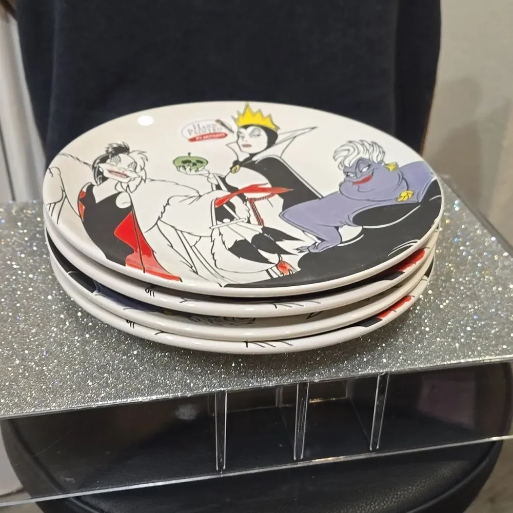 Disney Villains Hand Painted Collector Plates- Set Of 4‎